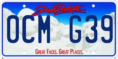 SD license plate 0CMG39