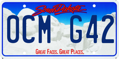 SD license plate 0CMG42