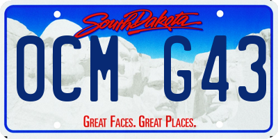 SD license plate 0CMG43