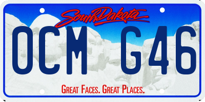 SD license plate 0CMG46