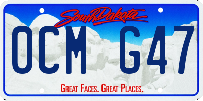 SD license plate 0CMG47