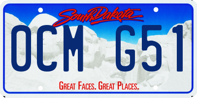 SD license plate 0CMG51
