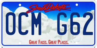 SD license plate 0CMG62