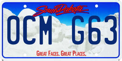 SD license plate 0CMG63