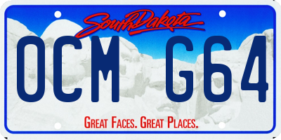 SD license plate 0CMG64