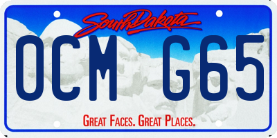 SD license plate 0CMG65