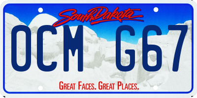 SD license plate 0CMG67
