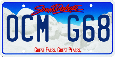 SD license plate 0CMG68
