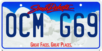 SD license plate 0CMG69