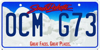 SD license plate 0CMG73