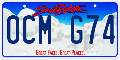 SD license plate 0CMG74