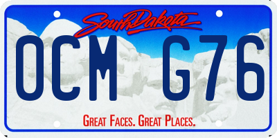 SD license plate 0CMG76