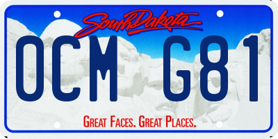 SD license plate 0CMG81