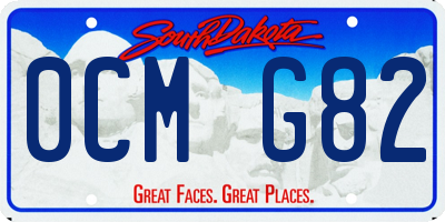 SD license plate 0CMG82