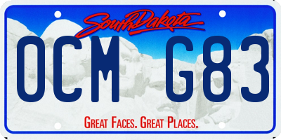 SD license plate 0CMG83