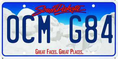 SD license plate 0CMG84