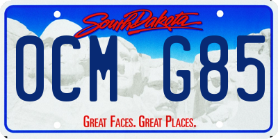 SD license plate 0CMG85