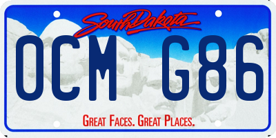 SD license plate 0CMG86