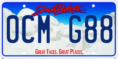 SD license plate 0CMG88