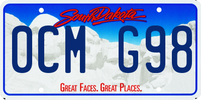 SD license plate 0CMG98