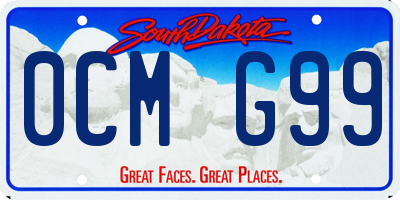 SD license plate 0CMG99