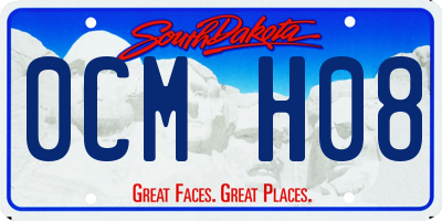 SD license plate 0CMH08