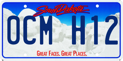 SD license plate 0CMH12