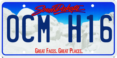 SD license plate 0CMH16