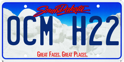 SD license plate 0CMH22