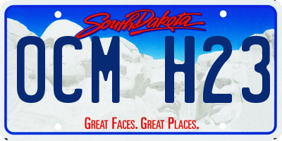 SD license plate 0CMH23