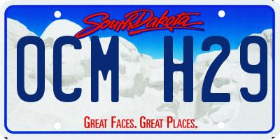 SD license plate 0CMH29