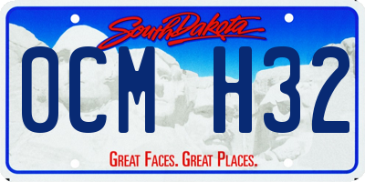 SD license plate 0CMH32