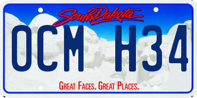 SD license plate 0CMH34