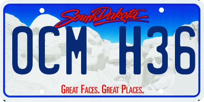 SD license plate 0CMH36