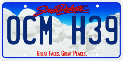 SD license plate 0CMH39