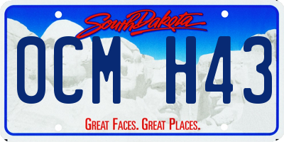 SD license plate 0CMH43