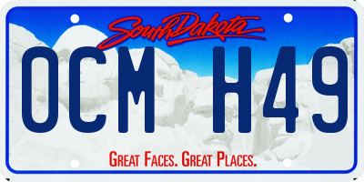 SD license plate 0CMH49