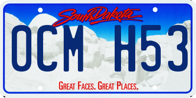 SD license plate 0CMH53