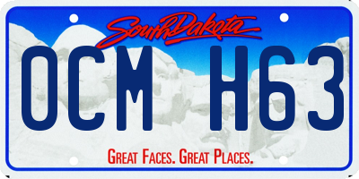 SD license plate 0CMH63
