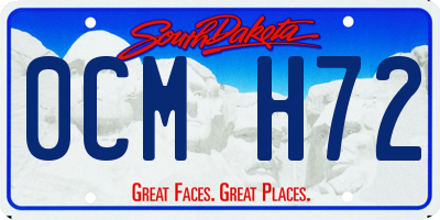 SD license plate 0CMH72