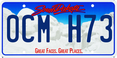 SD license plate 0CMH73