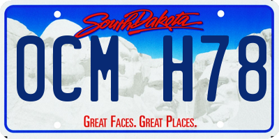 SD license plate 0CMH78