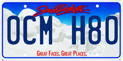 SD license plate 0CMH80