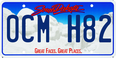 SD license plate 0CMH82