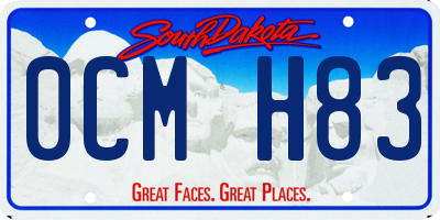 SD license plate 0CMH83