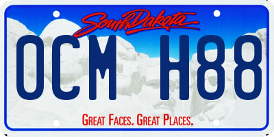 SD license plate 0CMH88