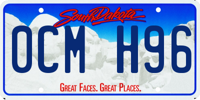 SD license plate 0CMH96