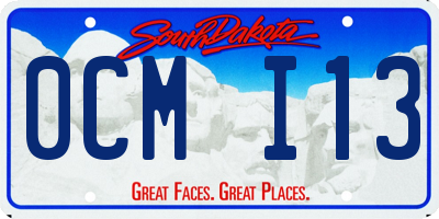SD license plate 0CMI13