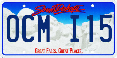 SD license plate 0CMI15