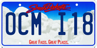 SD license plate 0CMI18